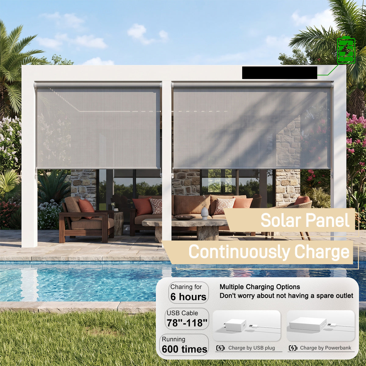 Sulugood Custom Roller Shades Percent Classic Outdoor Sheer Weave Solars