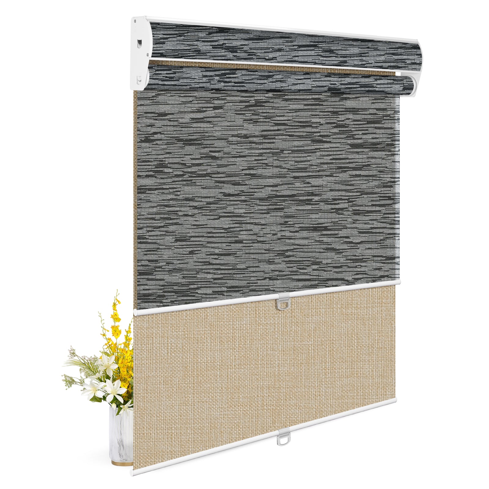 Light Filtering Black+Blackout Beige