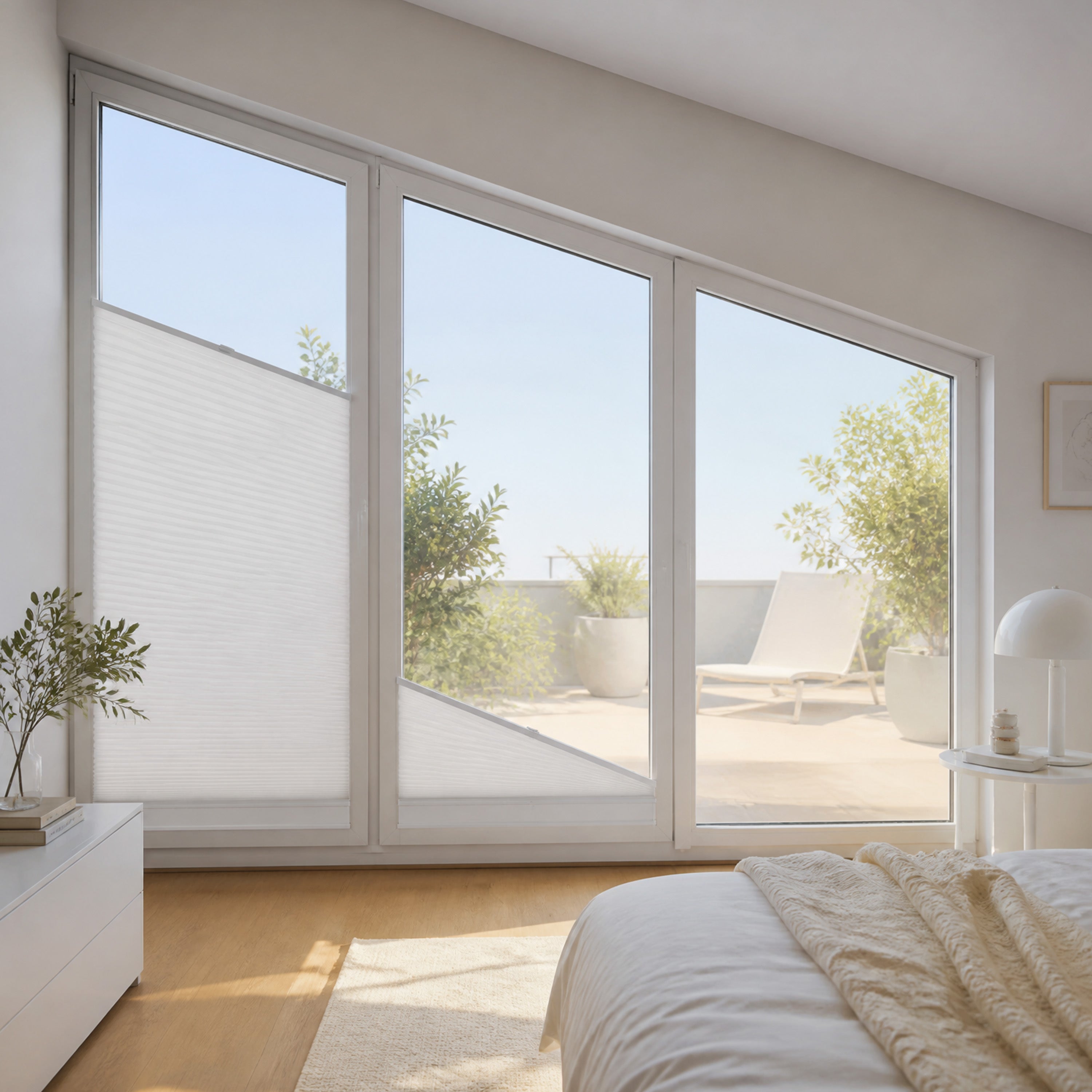 Sulugood Custom Specialty Cellular Shades for Angled & Arch Windows