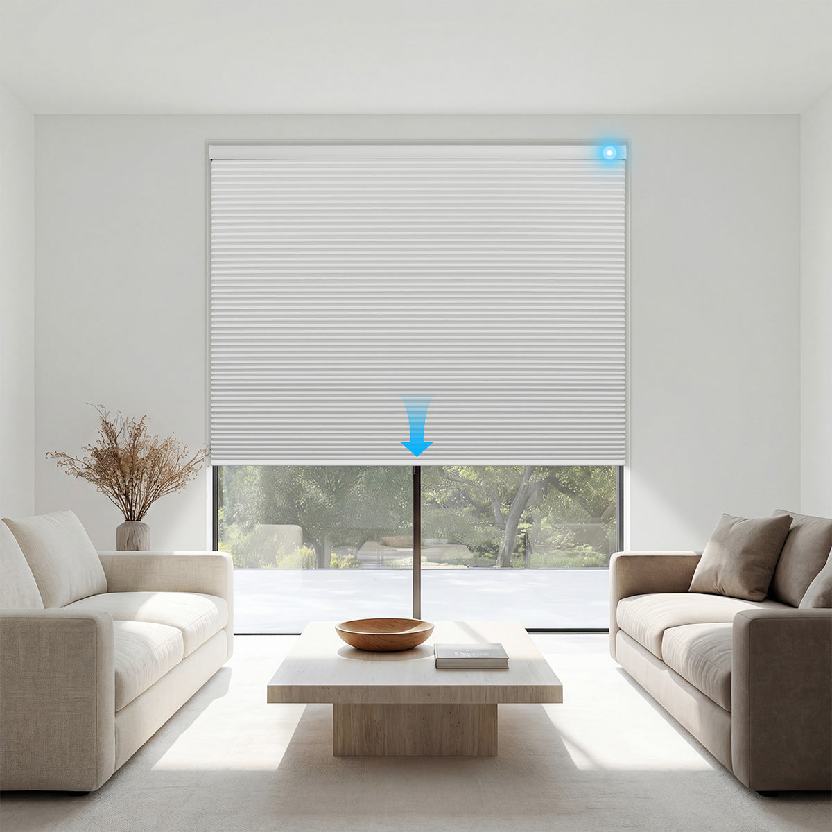 Sulugood Motorized Cordless Custom Size Blackout Light Filtering Cellular Shades