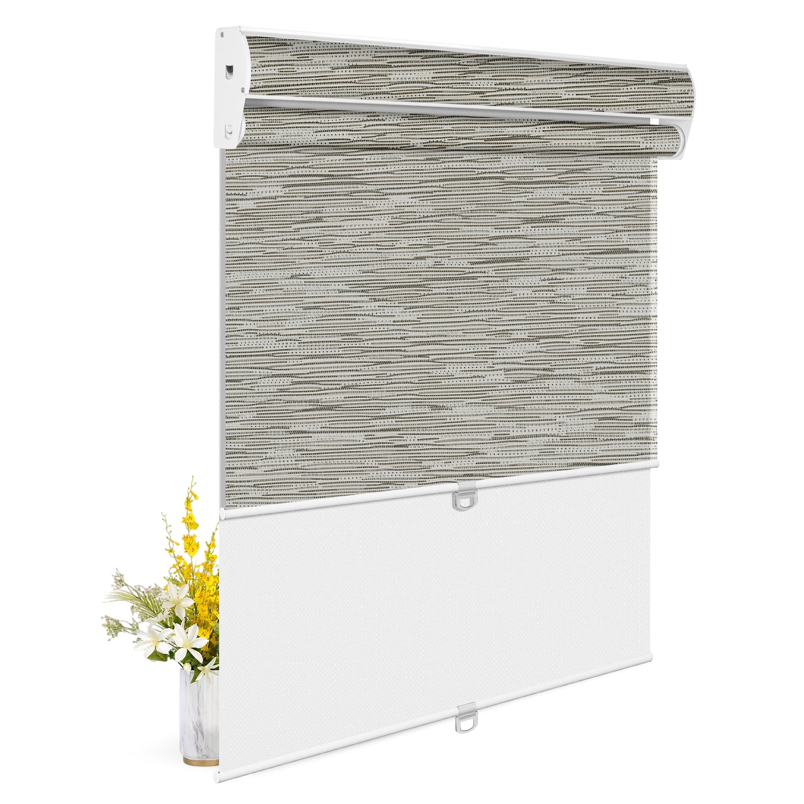 Light Filtering Brown+Blackout White