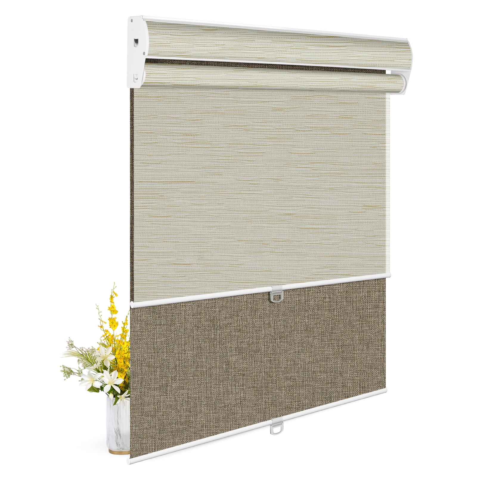 Light Filtering Beige+Blackout Brown