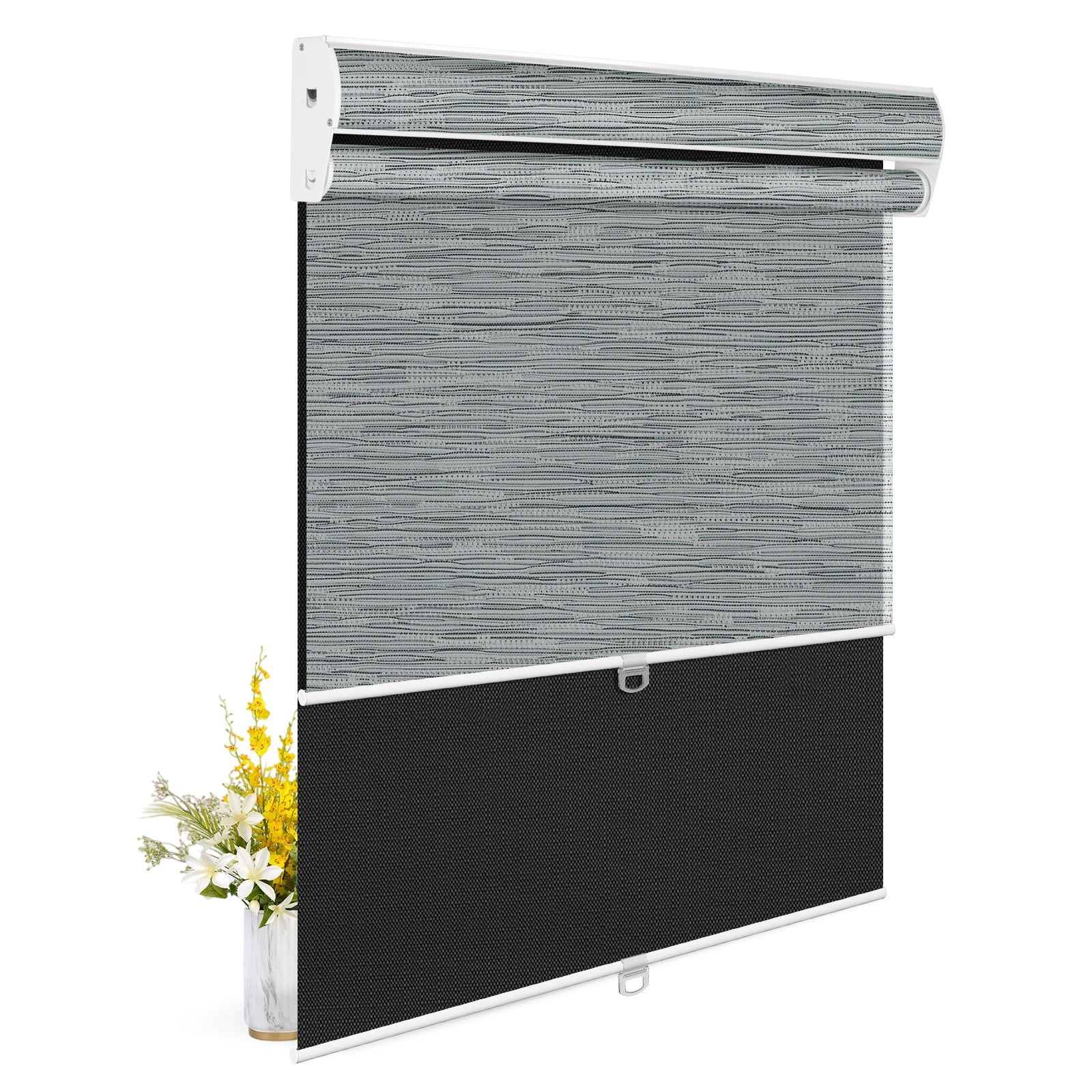 Light Filtering Gray+Blackout Black