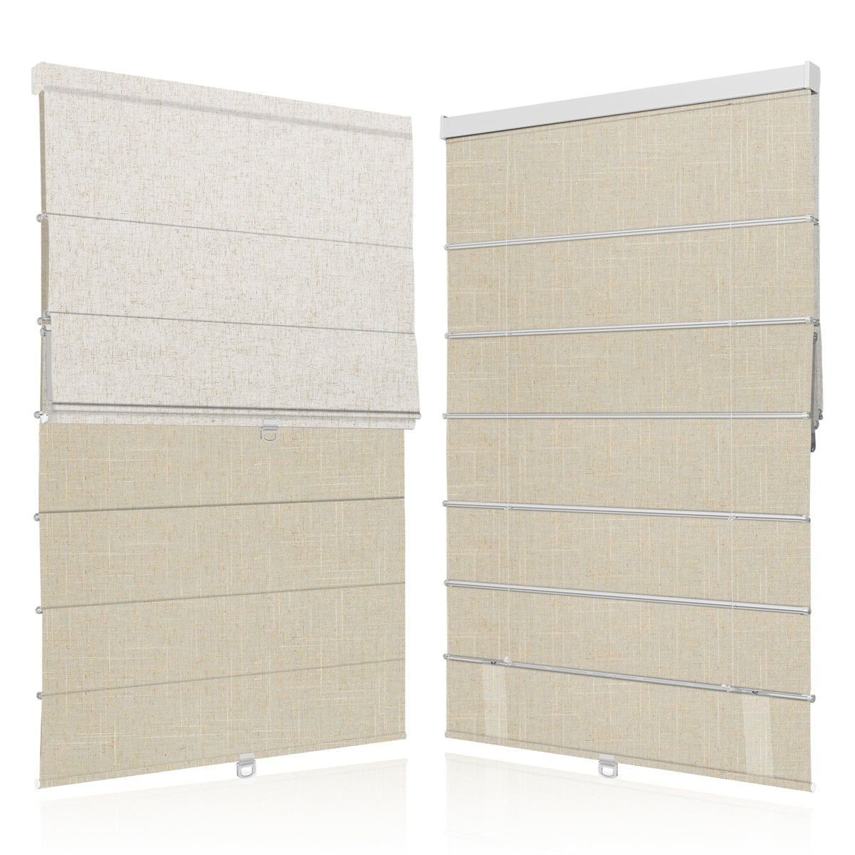 Sulugood Premium Cordless Double Layer Light Control Roman Shades