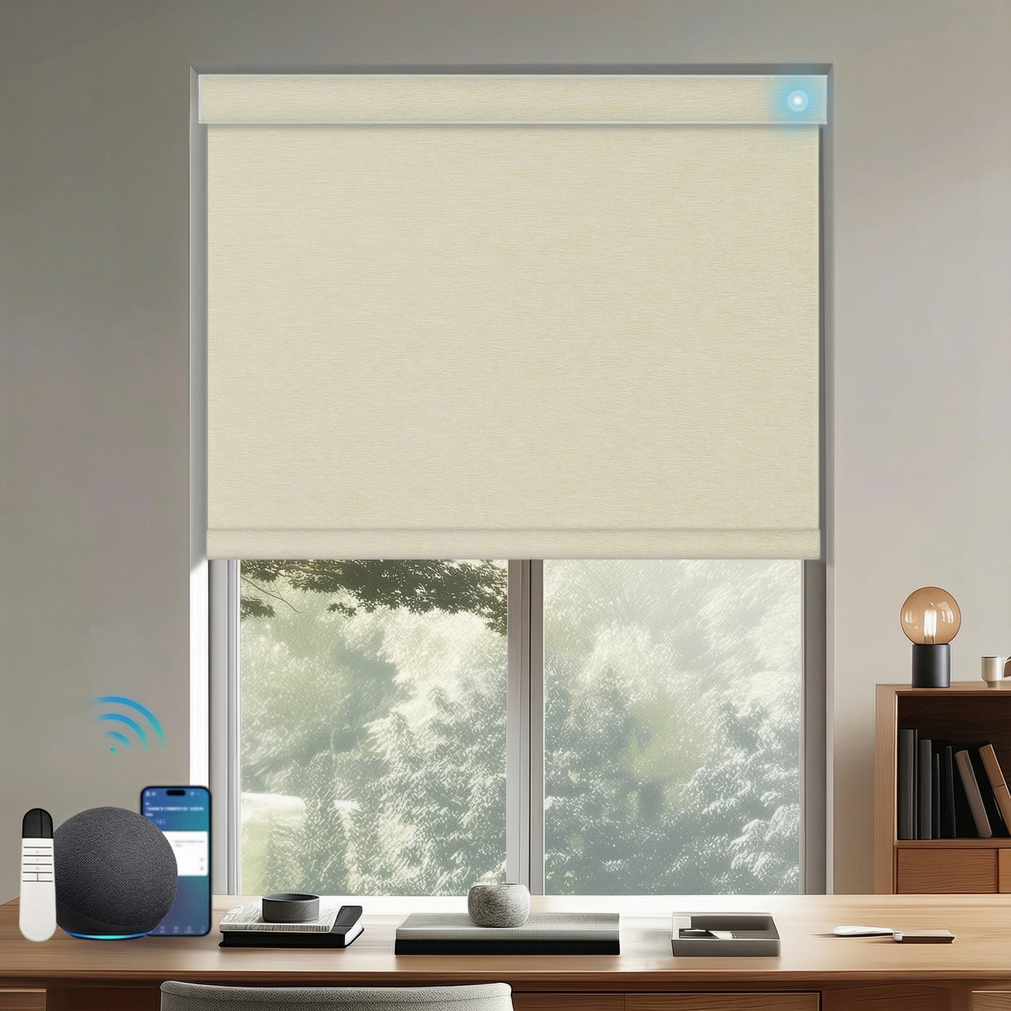 Sulugood Motorized Small Square Minimalist Shallow Caves Deep Needs Roller Shades