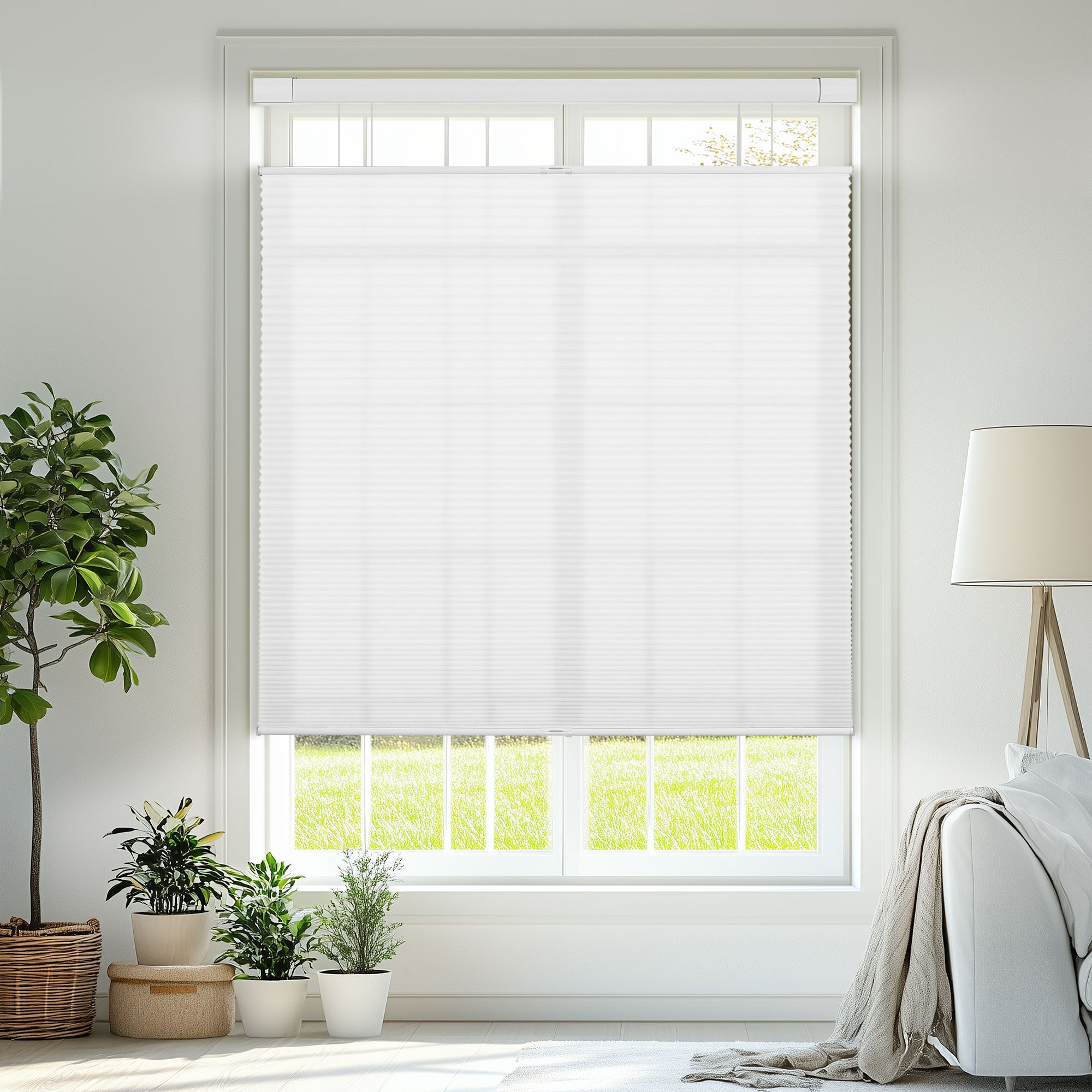 Sulugood No Drill Top Down Bottom Up Light Filtered Cellular Shades