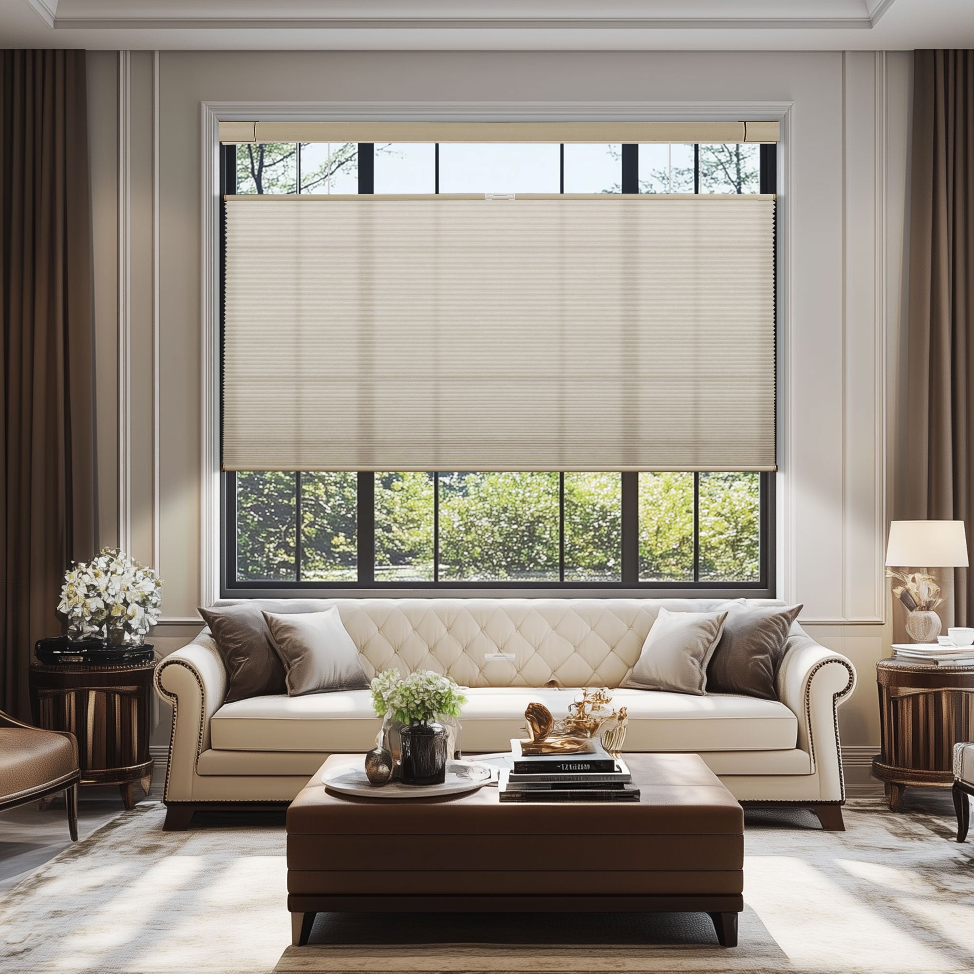 Sulugood No Drill Top Down Bottom Up Light Filtered Cellular Shades