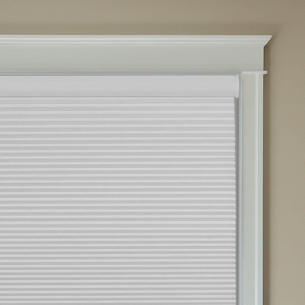 Sulugood Classic Cordless Adjustable Blackout Light Filtering Cellular Shade in white, showcasing its smooth operation and stylish design.