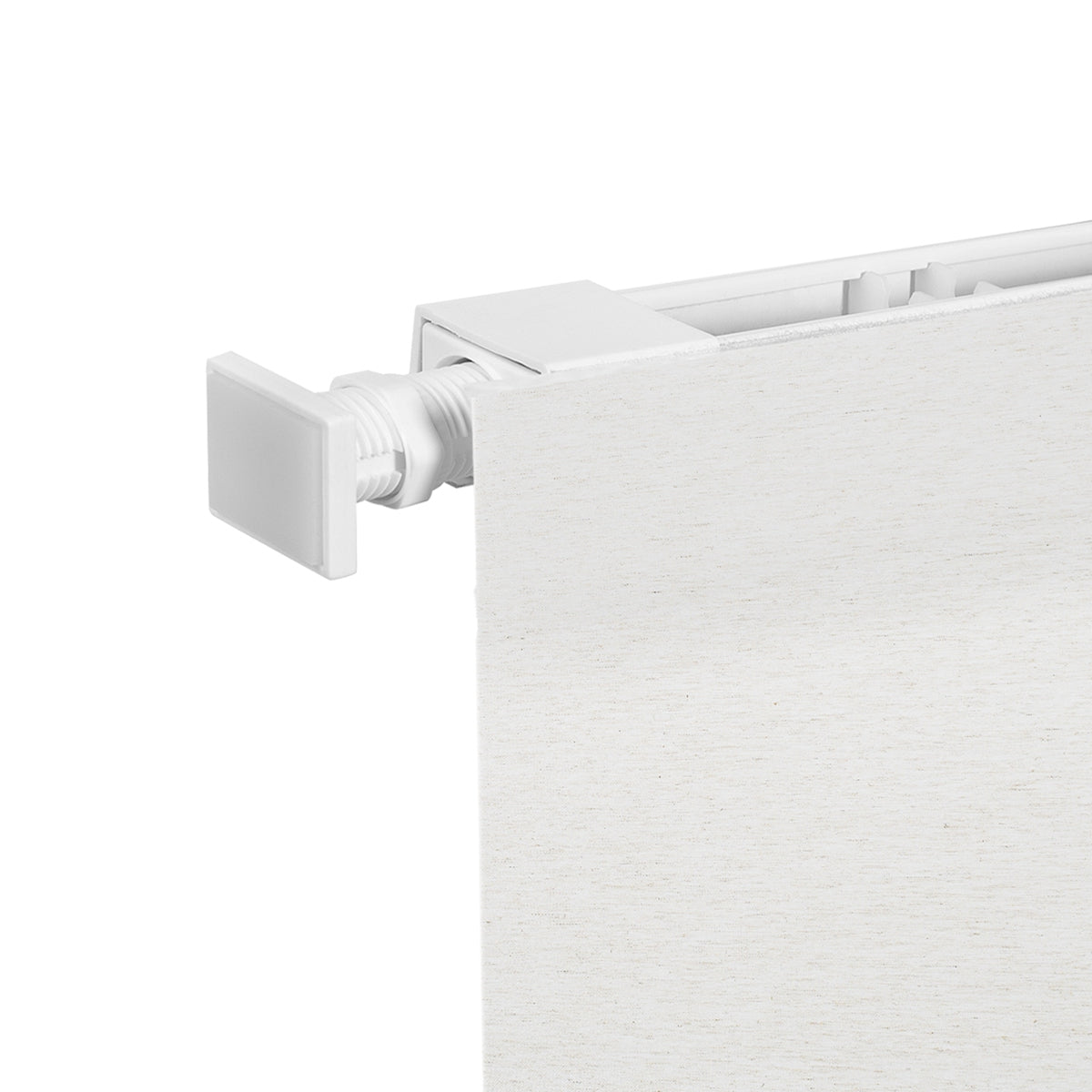 Sulugood No Drill Cordless Roman Shades Easy Installation for Windows close-up of a no-drill mounting mechanism.