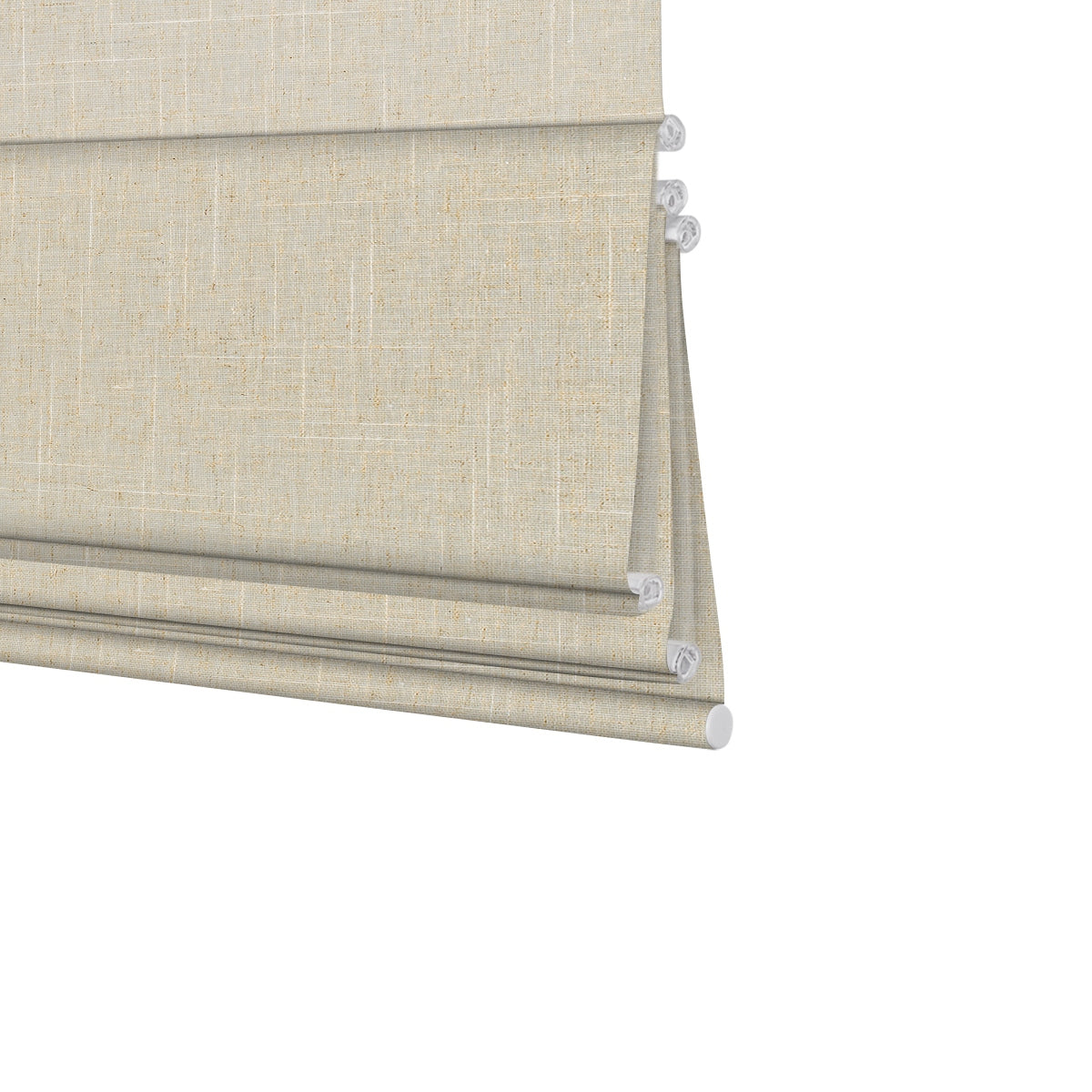 Sulugood No Dril Cordless Blackout Light Filtering Roman Shades in textured light filtering fabric.