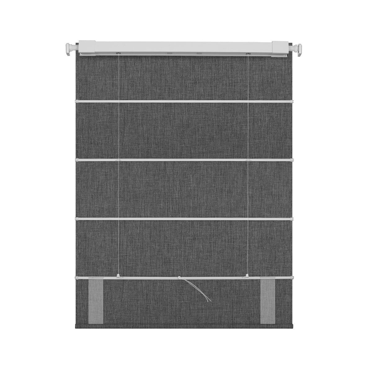 Sulugood No Drill Linen Fabric Cordless Blackout Roman Shades