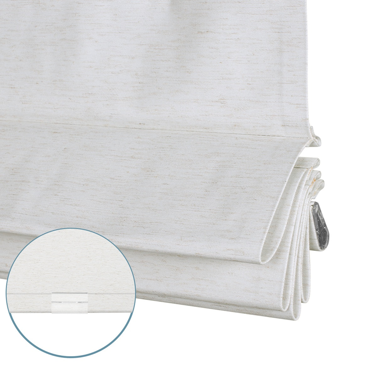 Sulugood No Drill Cordless Roman Shades Easy Installation for Windows, featuring dual fabric choices and safe operation.