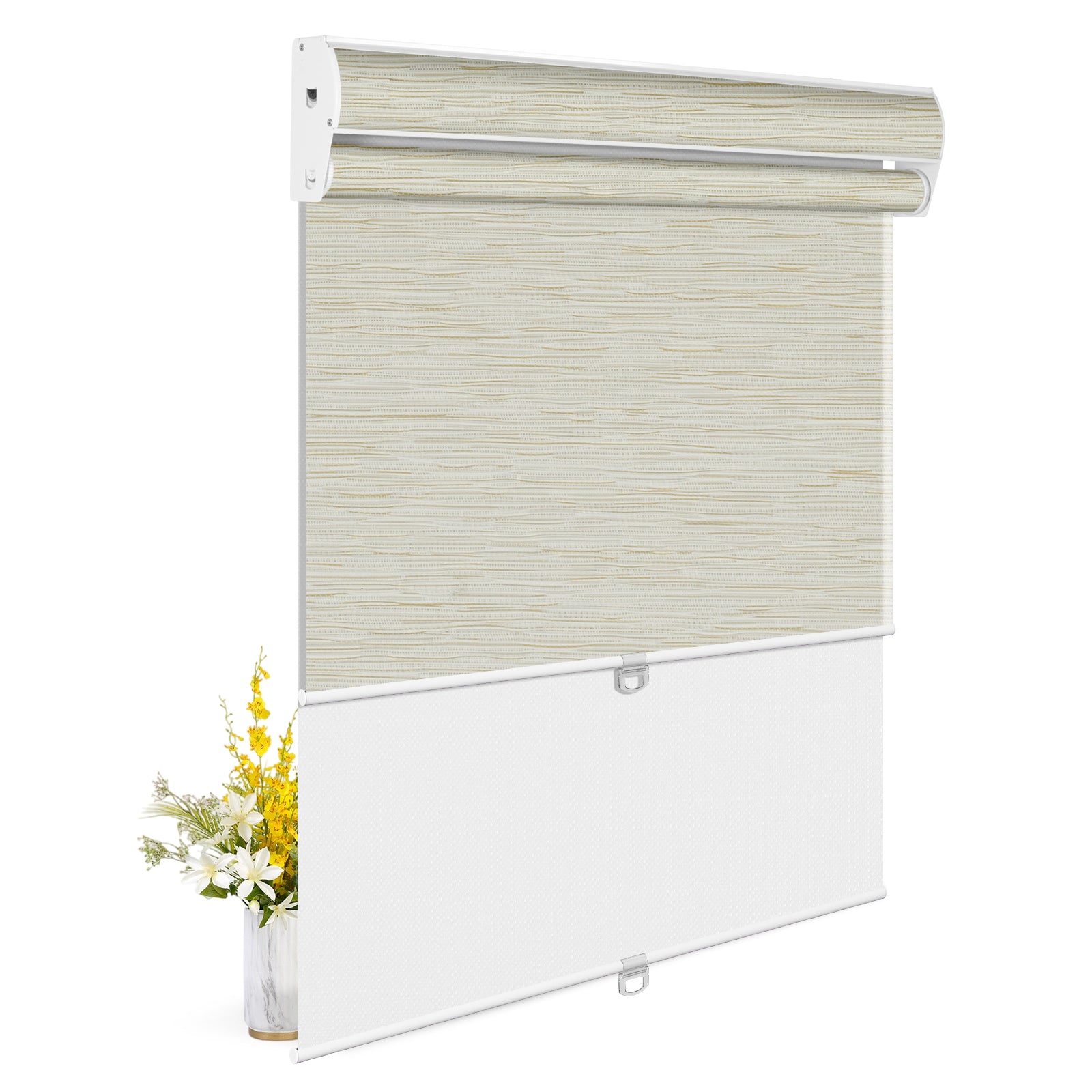 Light Filtering Beige+Blackout White