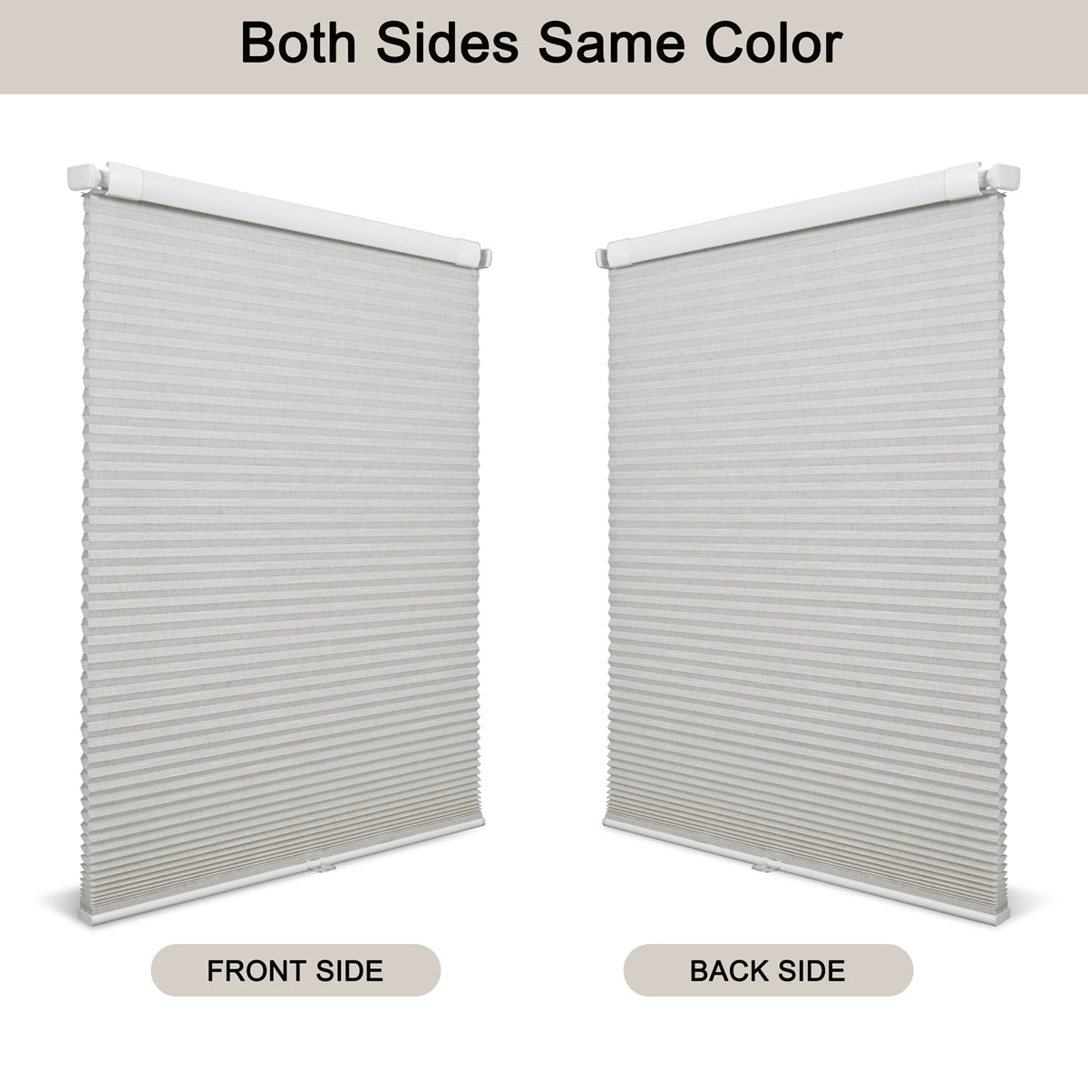 Sulugood No Drill Honeycomb Shades Premium New Linen Texture Light Filtering Beige