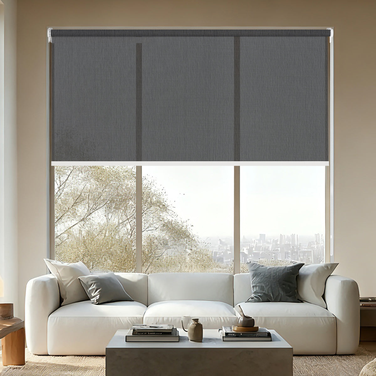 Sulugood Custom Light Filtering Easy to Install Cord Operated Roller Shades