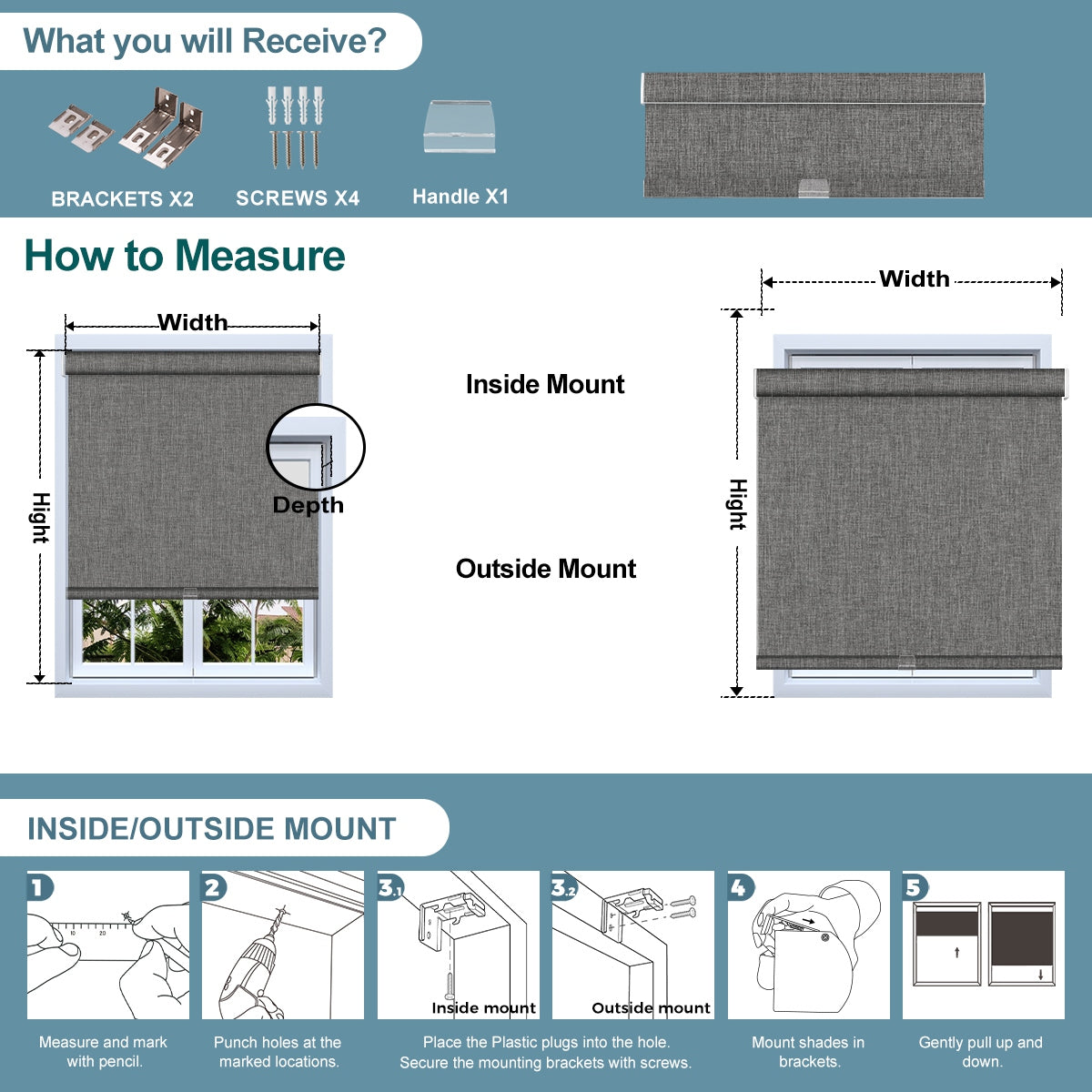Sulugood Full Wrap-around Cassette Valance Roller Shades