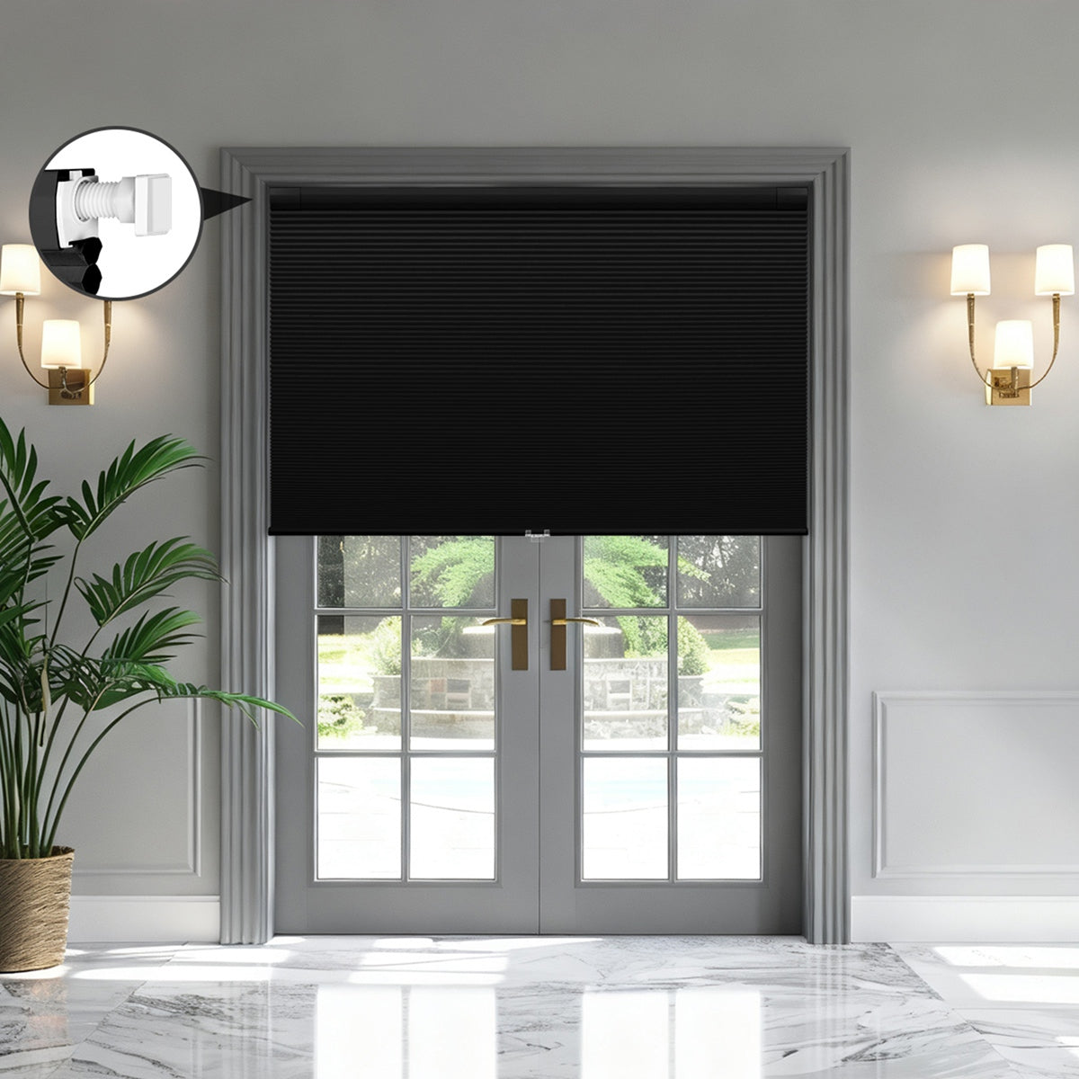 Sulugood NO Drill Same Color With Casing Cellular Shade