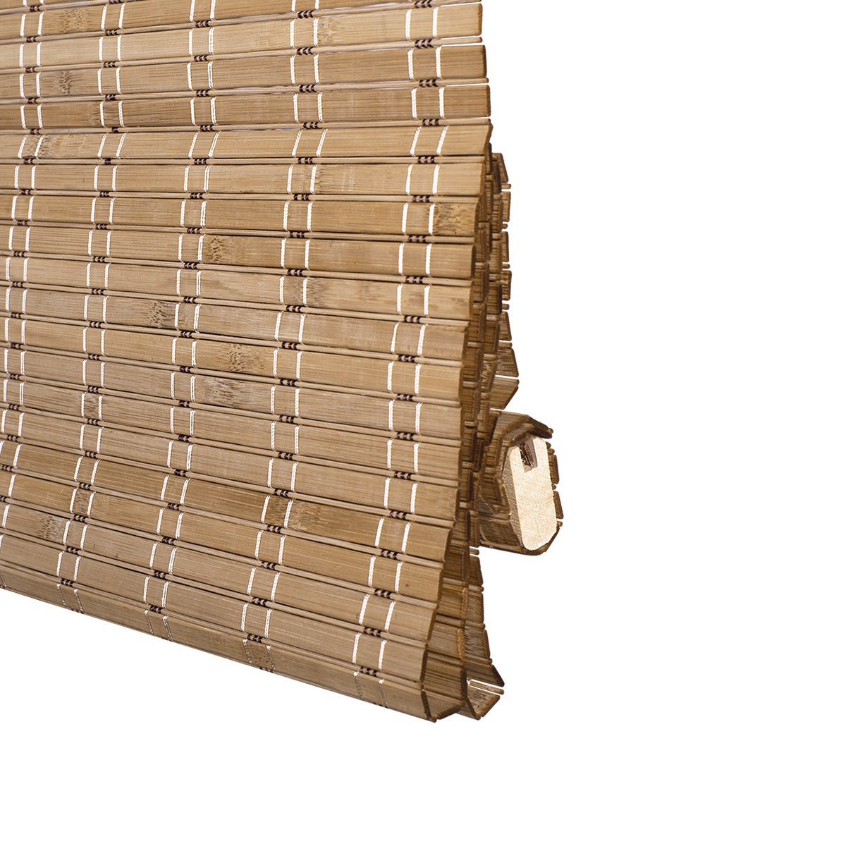 Sulugood No Drill Cordless Premium Natural Texture Bamboo Roman Shades