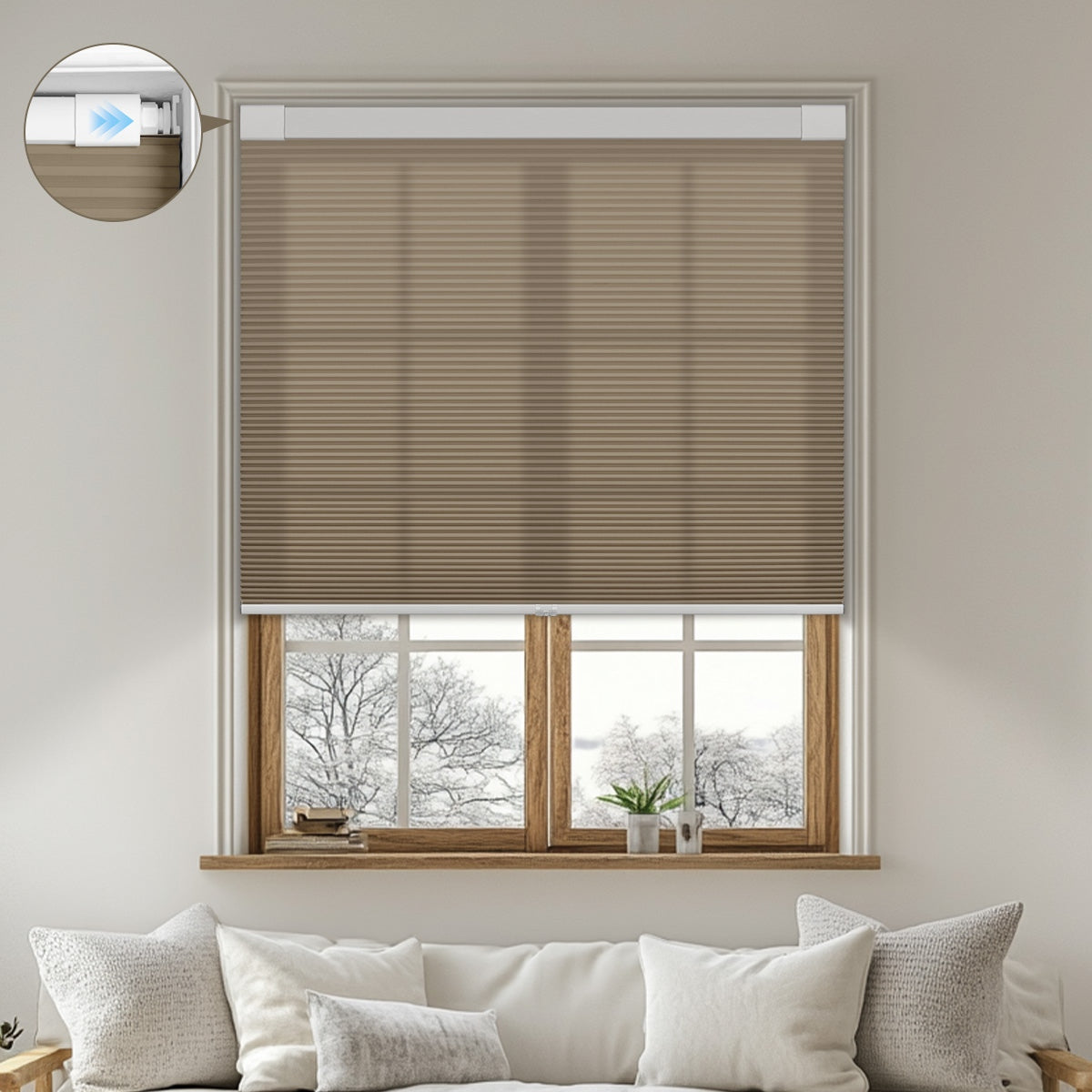 Sulugood No Drill Sturdy Large Size Blackout Light Filtering Cellular Shades