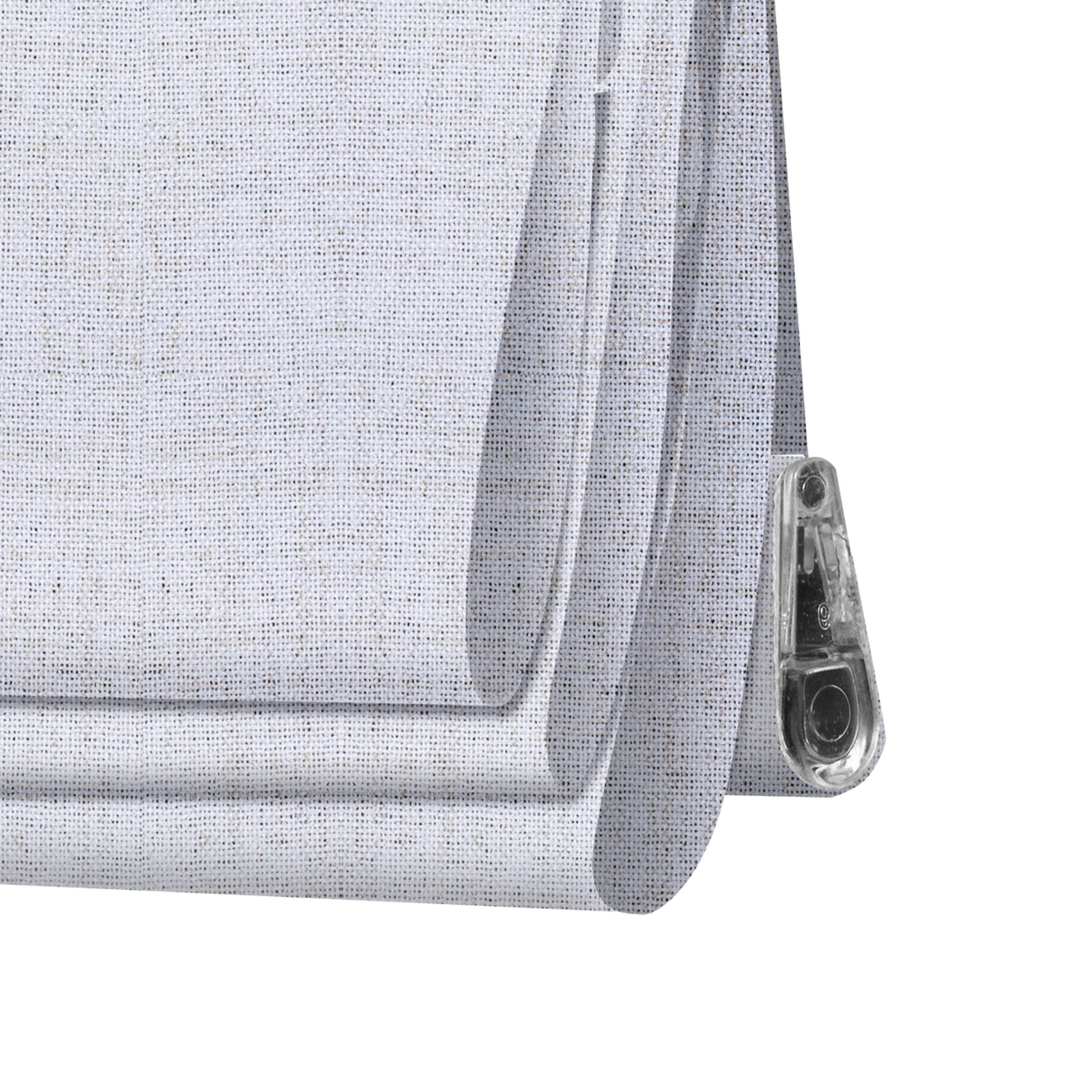 Sulugood No Drill Cordless Textured Charcoal Linen Blackout Roman Shades