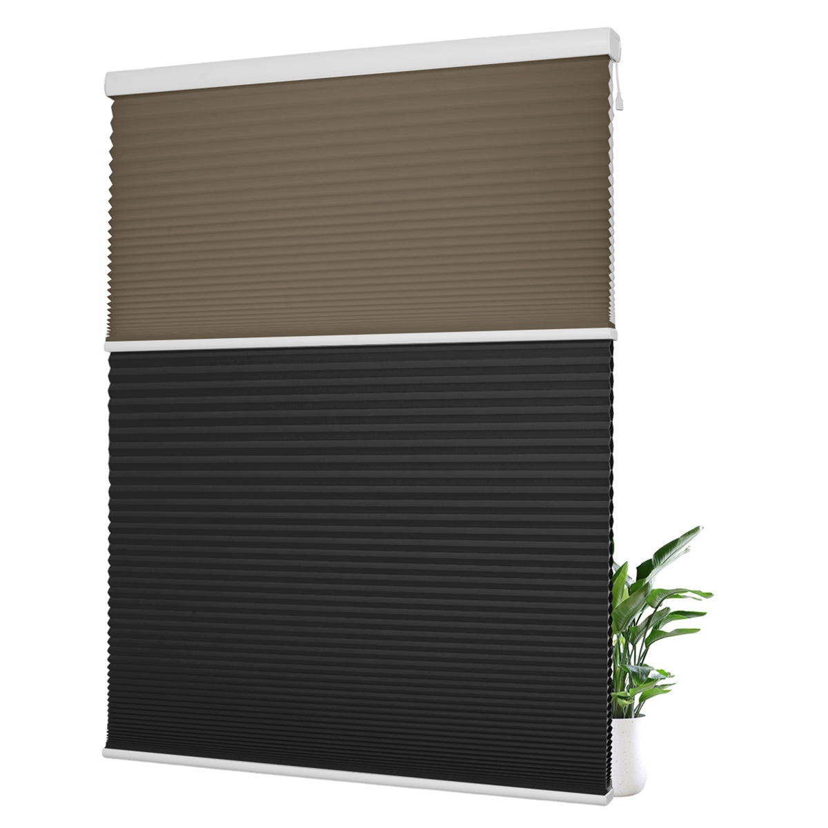 Light Filtering Brown+Blackout Black