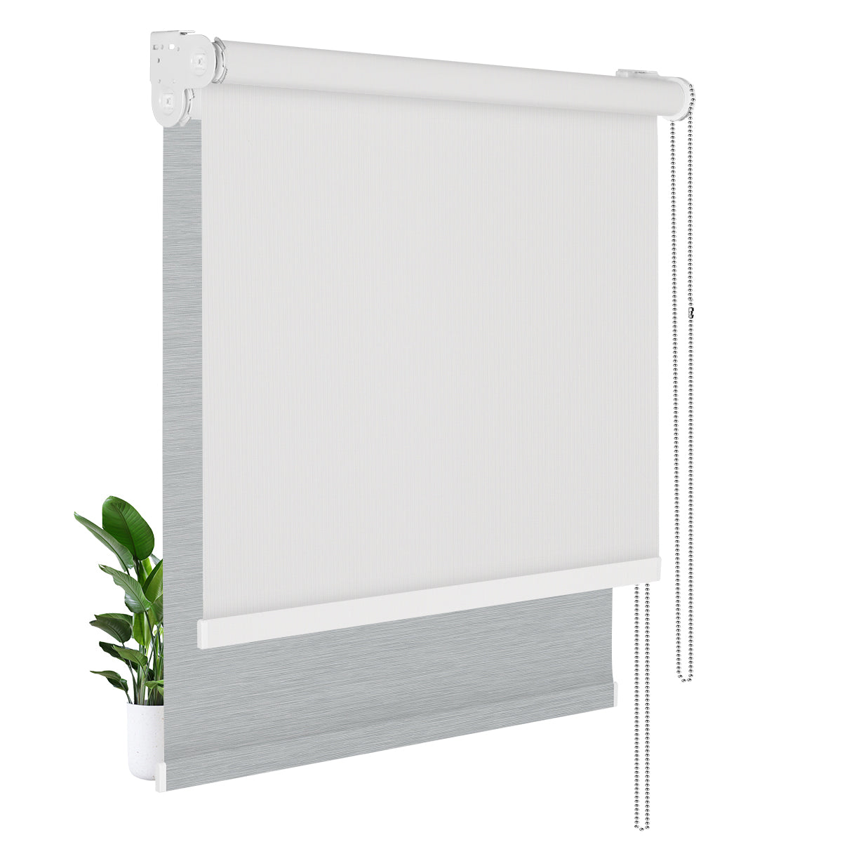 Light Filtering White+Blackout Blue Gray