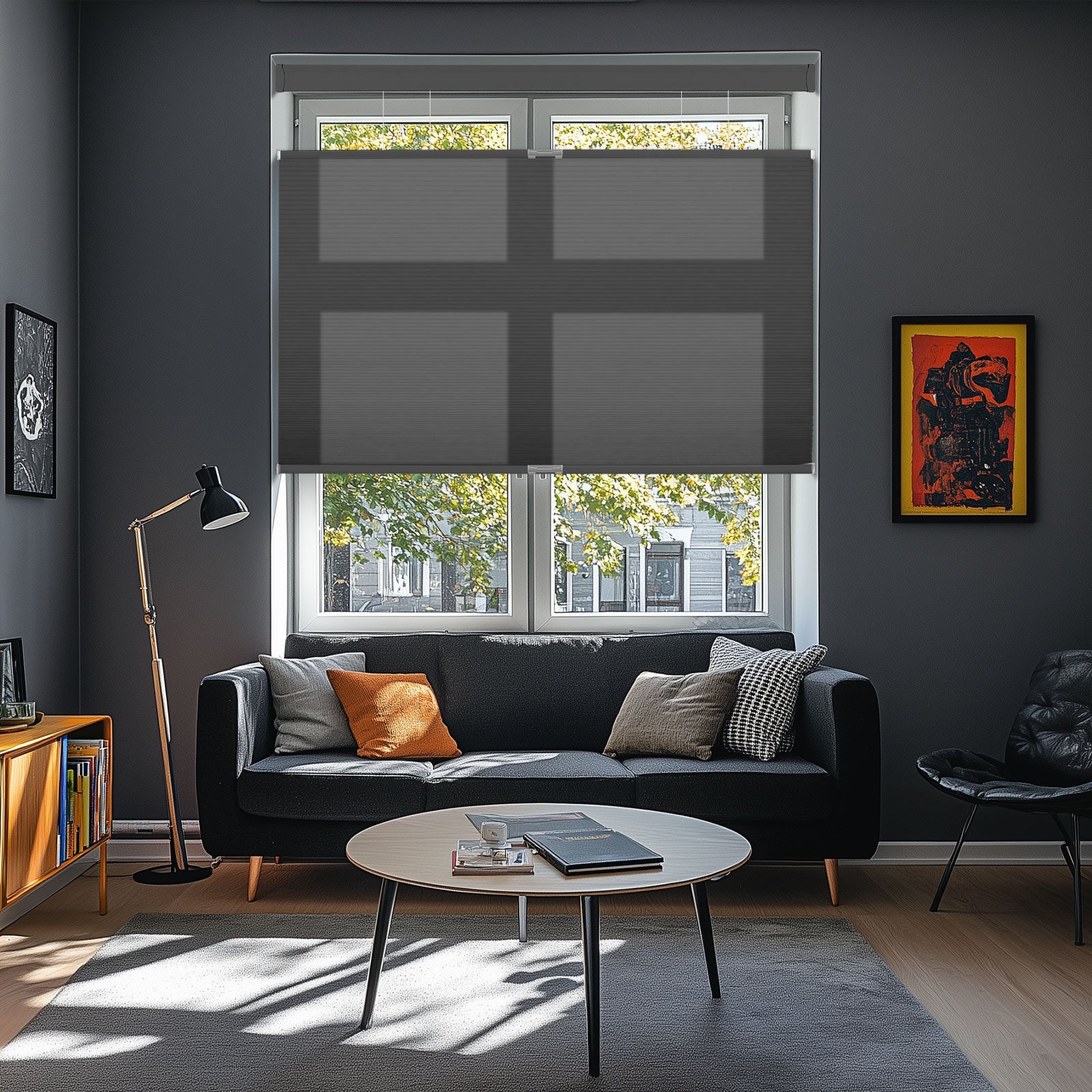 Sulugood Top Down Bottom Up Light Filtering Same Color With Casing Cellular Shades