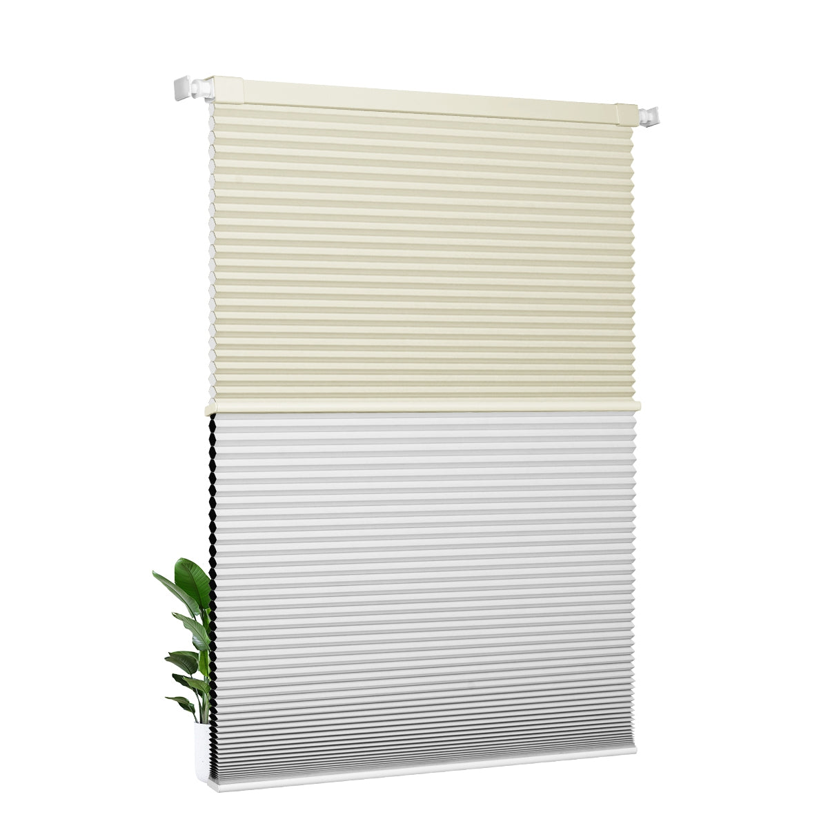 Light Filtering beige+Blackout white