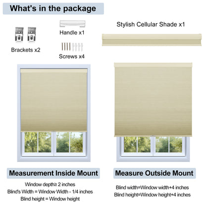 Sulugood Classic Blackout Cordless Cellular Shades