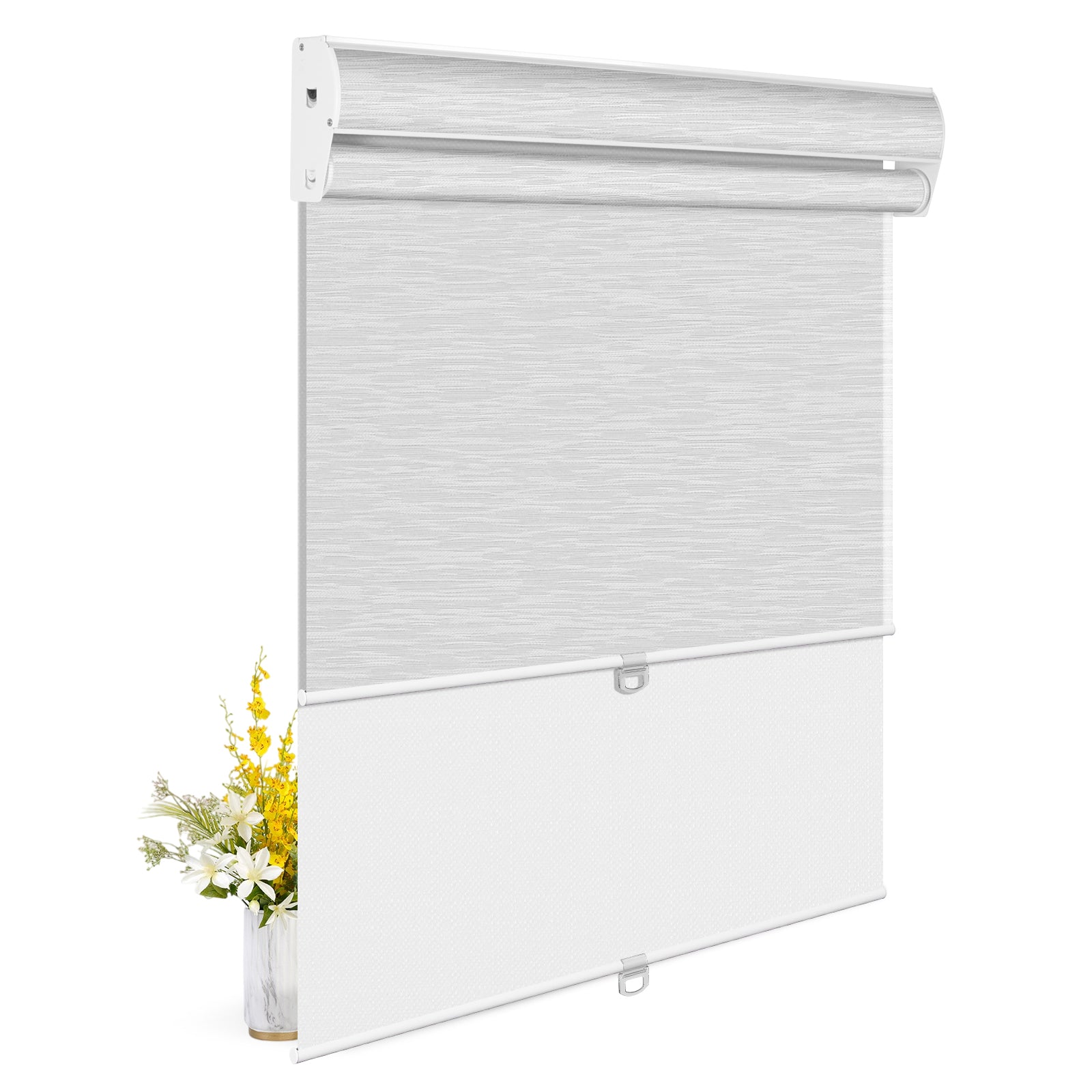 Light Filtering White+Blackout White