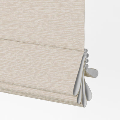 Sulugood No Drill Vertical Stripe Coated Linen Cordless TDBU Roman Shades