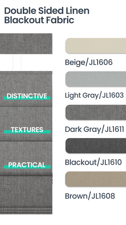 Sulugood Cordless Top-Down Bottom-Up Linen  Roman Shades