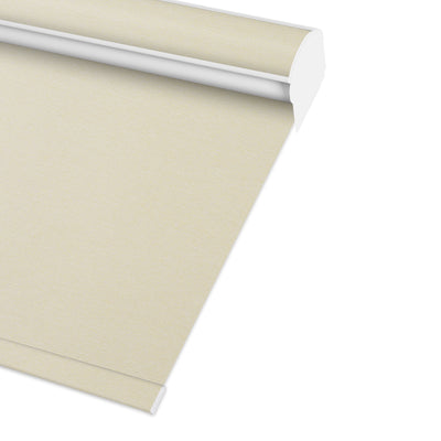 Sulugood Premium Blackout Light Filtering Cassette Roller Blinds with Same Color End Caps in beige color.