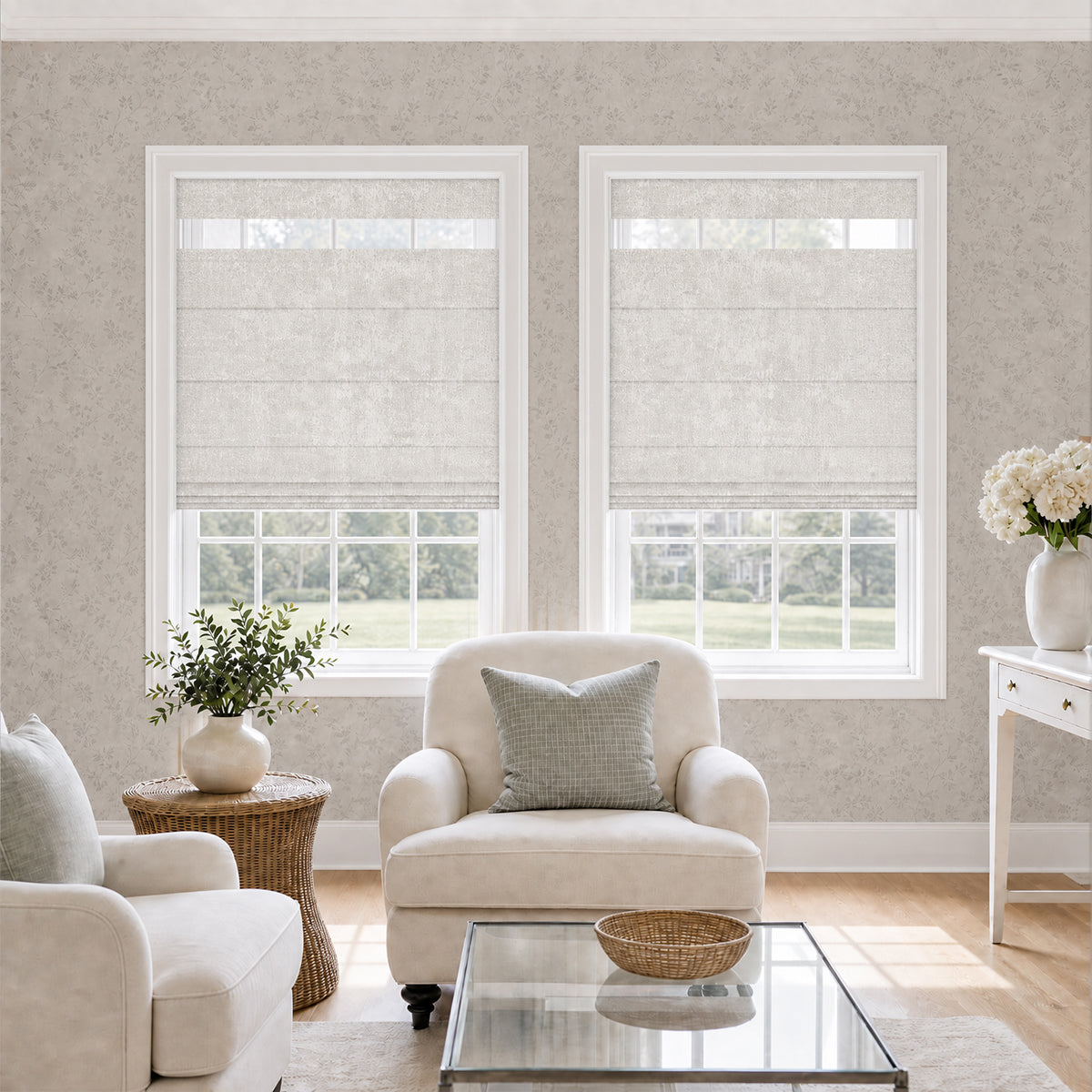 Sulugood No Drill Cordless Top Down Bottom Up Inkstrata Blackout Roman Shades