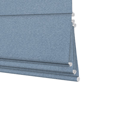 Sulugood Cordless Top Down Bottom up Roman Shades in blue fabric, showcasing its cordless design.