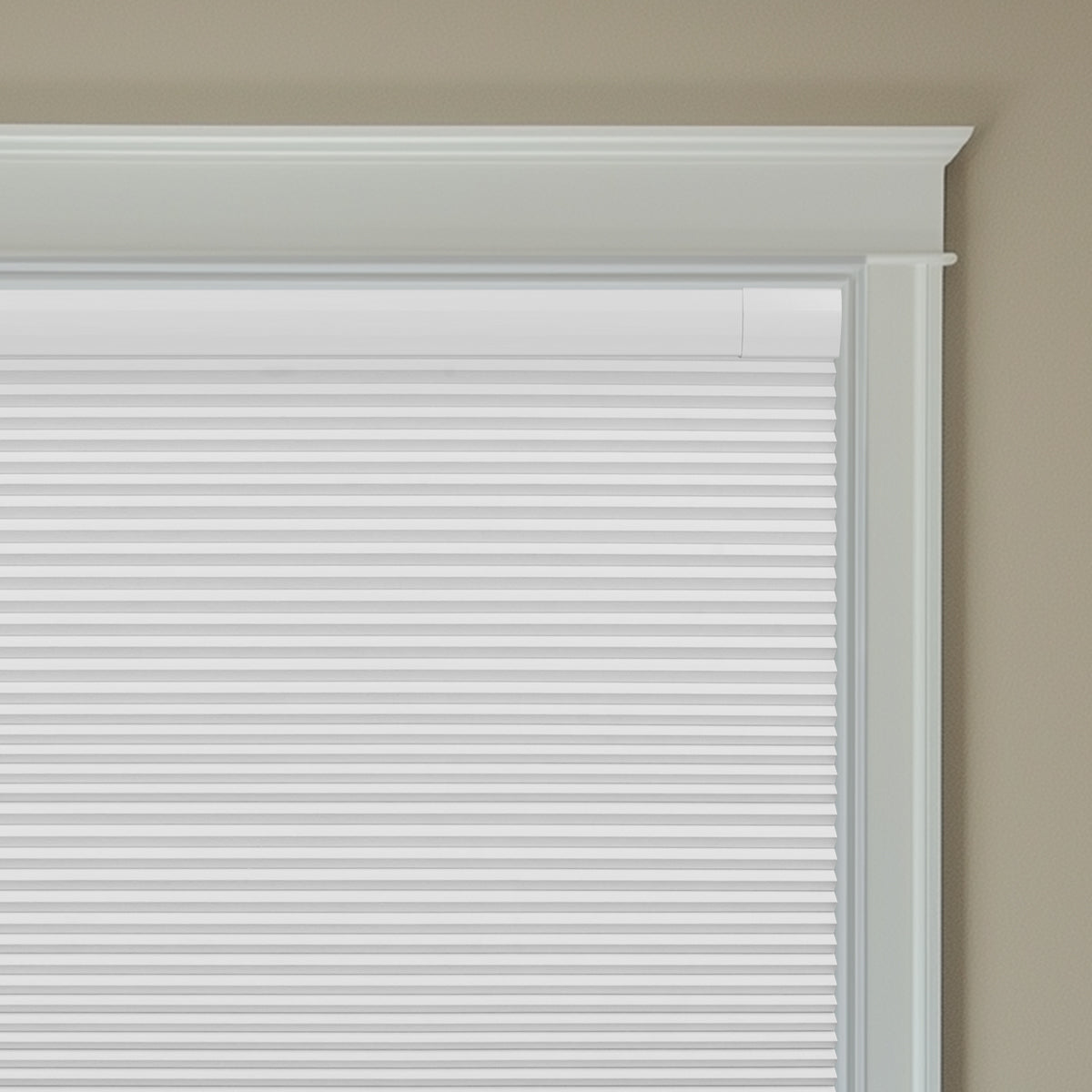Sulugood No Dril Same Color With Casing Cellular Shades installed with color-matched casing.