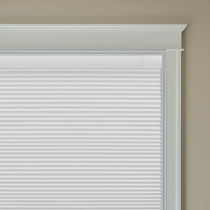 Sulugood No Dril Same Color With Casing Cellular Shades installed with color-matched casing.
