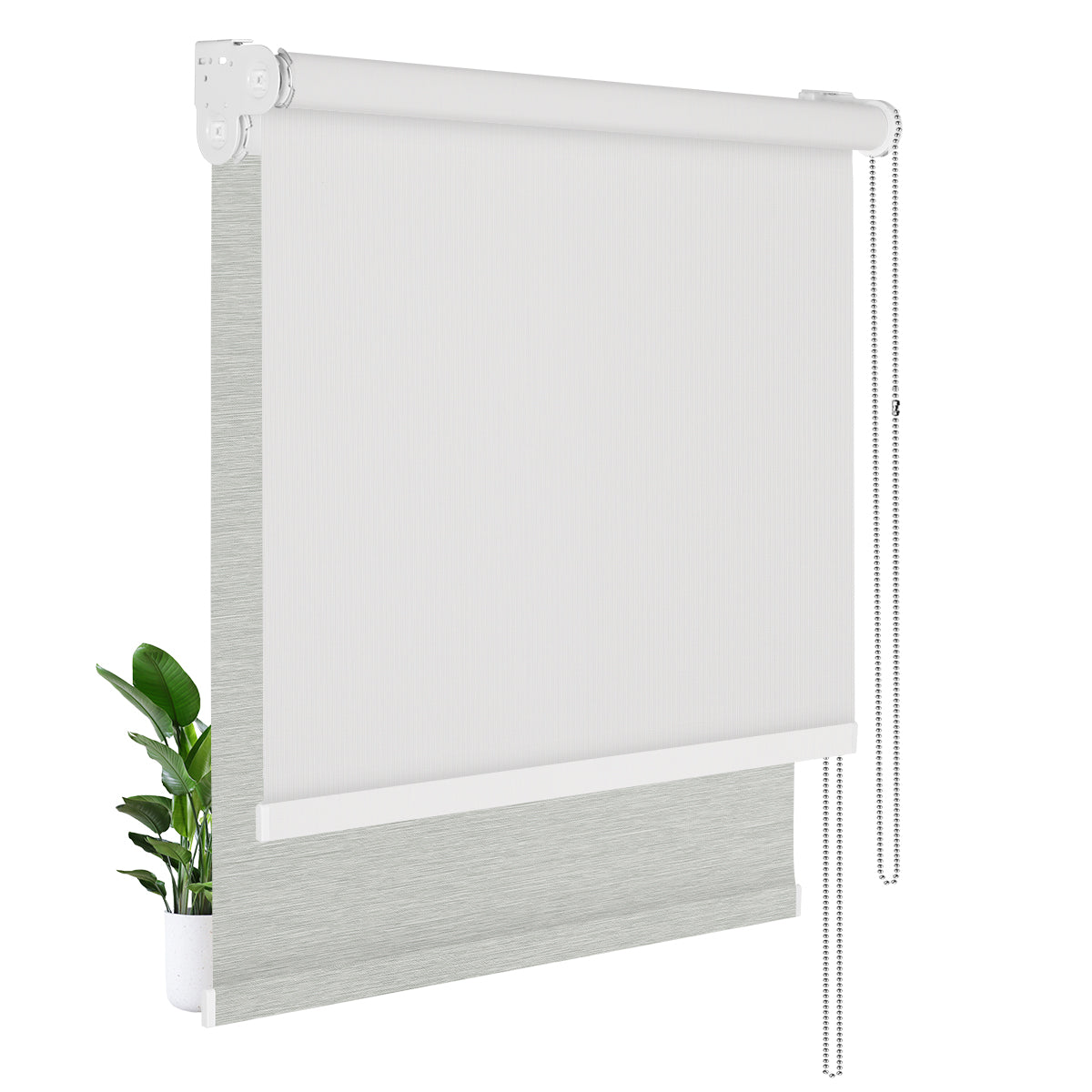  Light Filtering White+Blackout Gray