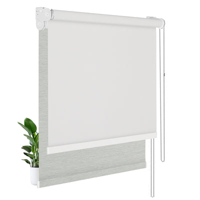  Light Filtering White+Blackout Gray