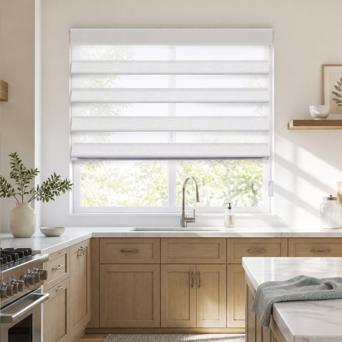 Sulugood Custom Butterfly Window Shades with Adjustable Light Control