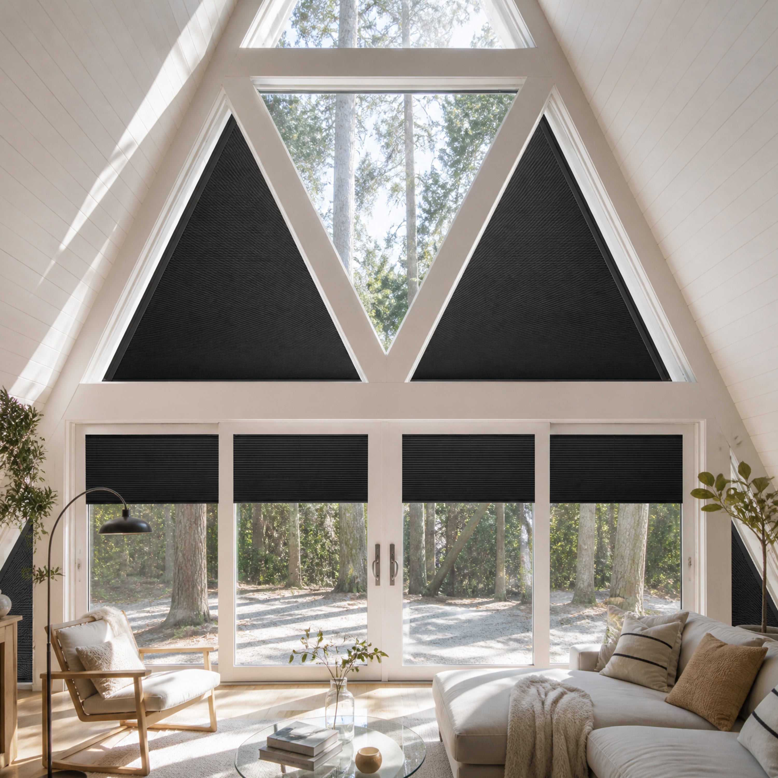 Sulugood Custom Specialty Cellular Shades for Angled & Arch Windows