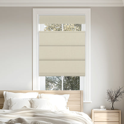 Sulugood Cordless Top-Down Bottom-Up Linen  Roman Shades