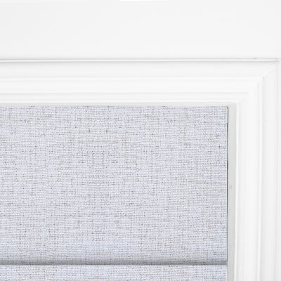 Sulugood No Drill Cordless Textured Charcoal Linen Blackout Roman Shades