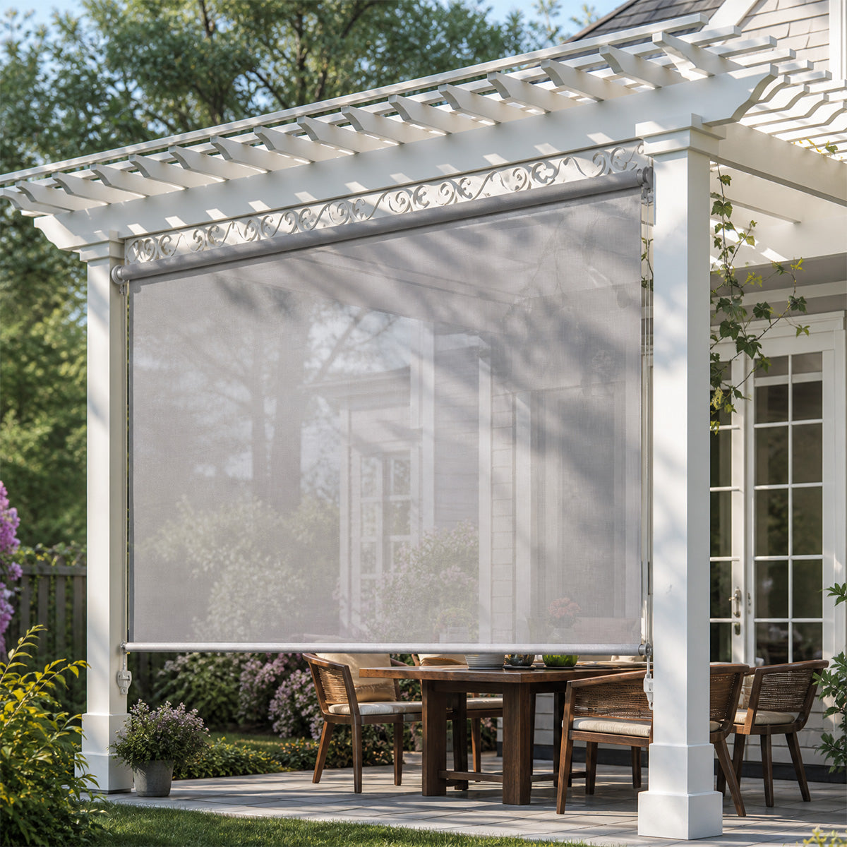 Sulugood Custom Roller Shades Percent Classic Outdoor Sheer Weave Solars