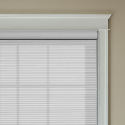 Sulugood Cordless Smart Motorized Blackout & Light Filtering Cellular Shades in a stylish window frame.