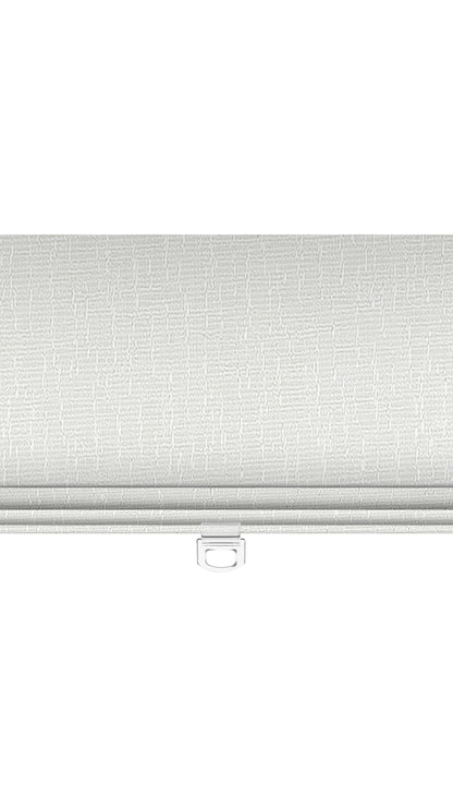 Sulugood Classic Cordless Roman Shades in a textured white design, ideal for any home decor.