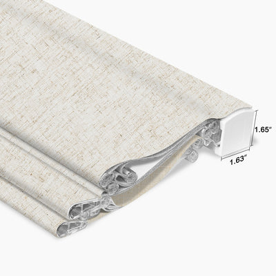 Sulugood Premium Cordless Double Layer Light Control Roman Shades fabric detail, showcasing elegant texture and design.