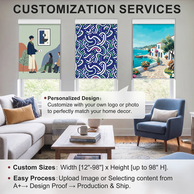 Sulugood Custom Picture Roller Blinds Personalized Printed Image Window Shades