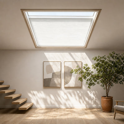 Sulugood Cordless Custom Skylight Honeycomb Shades with Aluminum Frame
