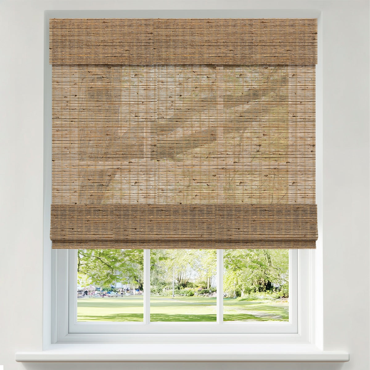 Sulugood Natural Cordless Light Filtering Bamboo Roman Shades
